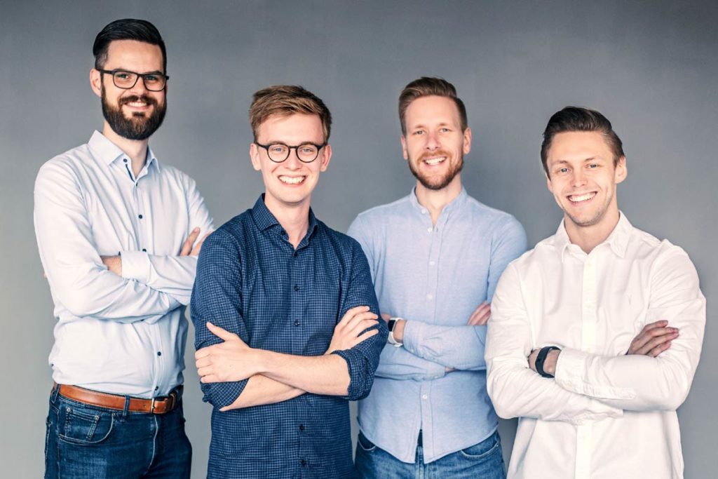 Das edyoucated-Team von links nach rechts: Jannik Weichert, David Middelbeck, Jan Sebastian Papenbrock und Marius Vennemann.